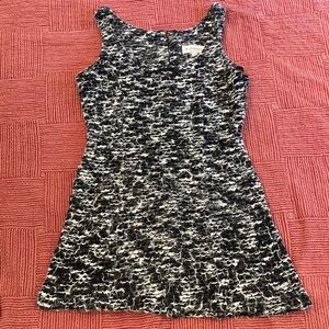 Vintage mohair Le Chateau Black/ White Textured Mini Dress